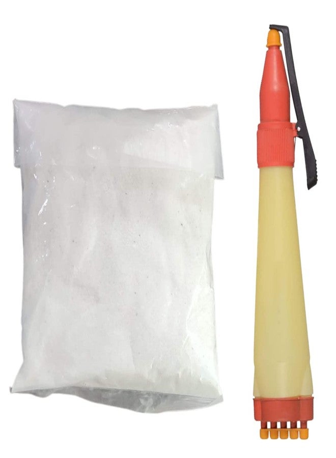 STLYZ White Rangoli Colour Powder (400 gm) with Rangoli Outliner Pen, Diwali Decoration Rangoli Making Tools Kit for Home Office Floor Pooja Mandir Decoration - Image 1